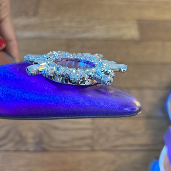 AMINA MUADDI iridescent Begum Leather Slingback Pumps - Picture 7 of 10